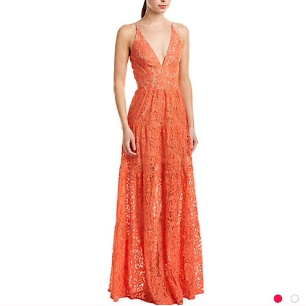 Dress the Population Melina Orange Lace Dress